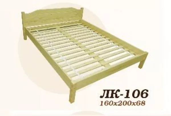 Кровать,  деревянная,  Лк- 106,  Скиф,  из массива хвойных пород деревьев