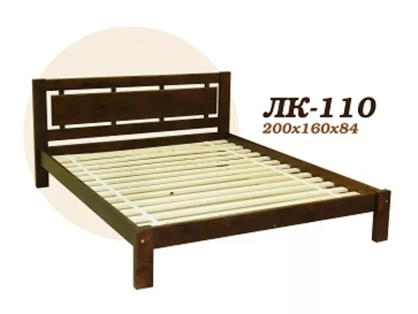 Кровать,  деревянная,  Лк- 110,  Скиф,  из массива хвойных пород деревьев