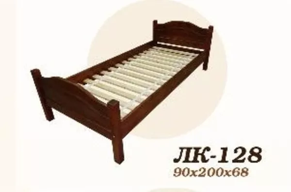 Кровать,  деревянная,  Лк- 128,  Скиф,  из массива хвойных пород деревьев